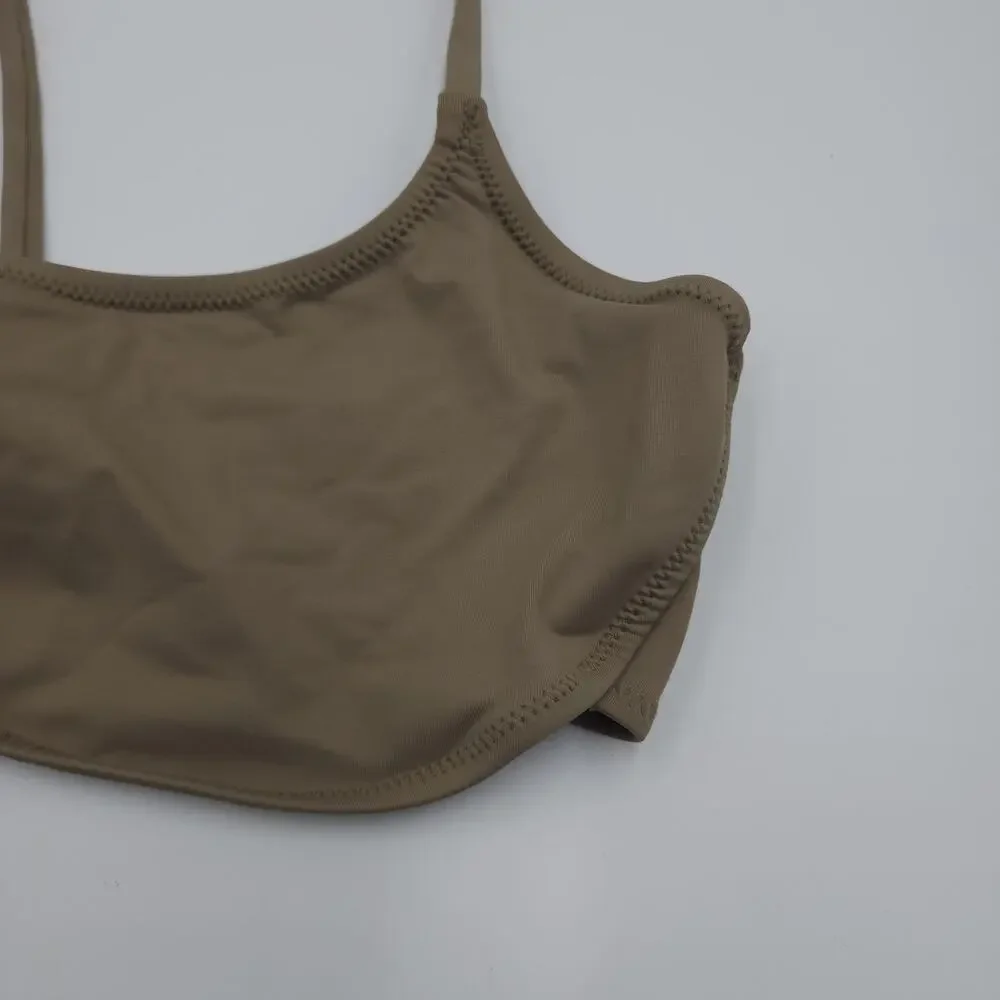 SKIMS Signature Micro Scoop Bikini Top in Desert Size 4X